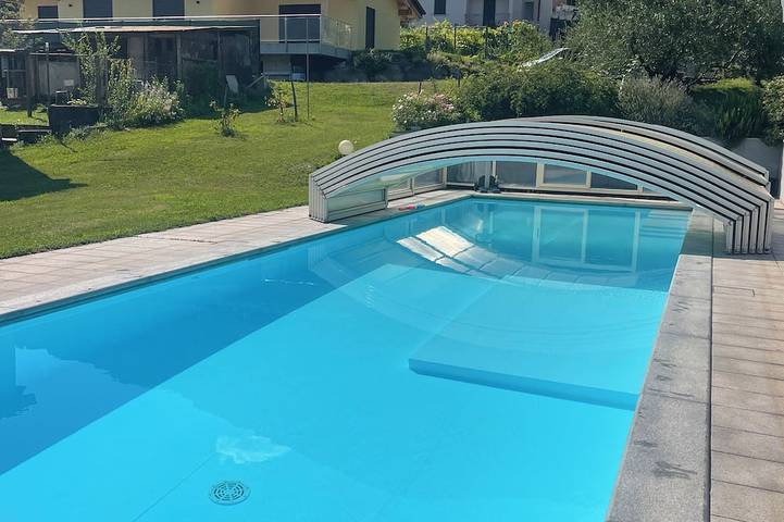 Ferienwohnung für 2 Personen, mit Balkon und Garten sowie Pool