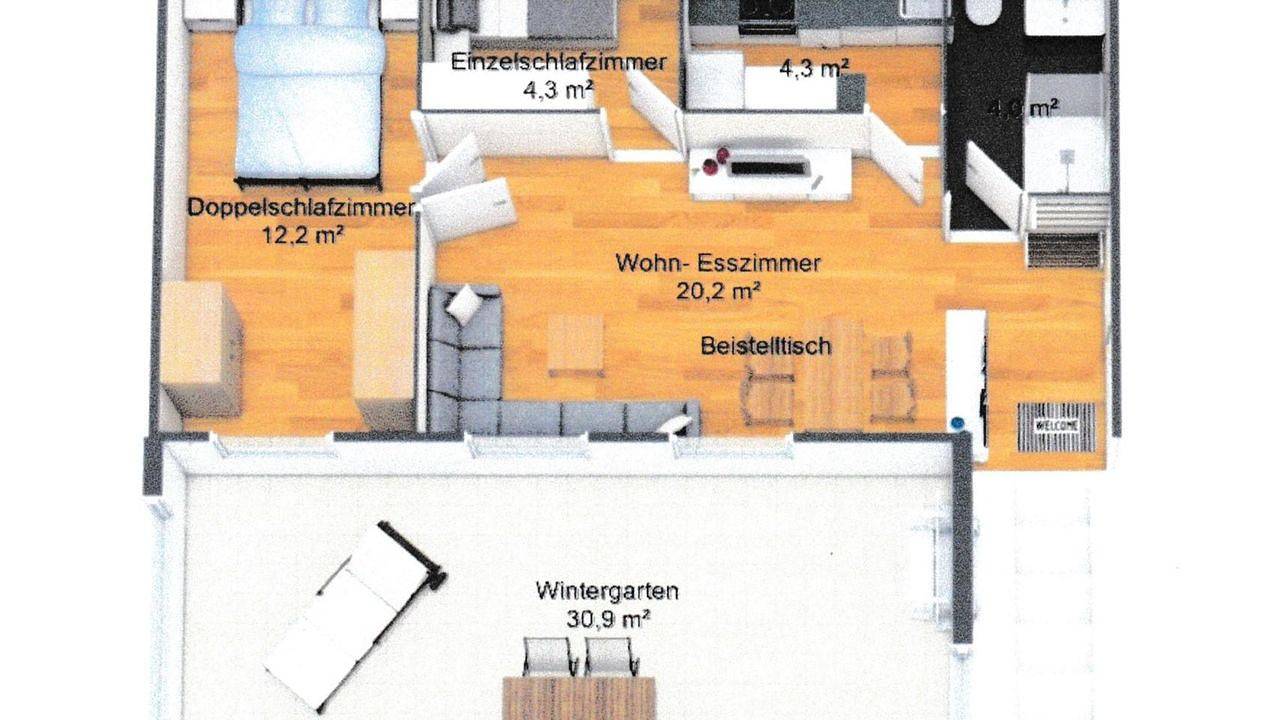Ganze Ferienwohnung, Ferienwohnung für 3 Personen (47 m²) in Gräfenhausen in Annweiler, Südliche Weinstraße