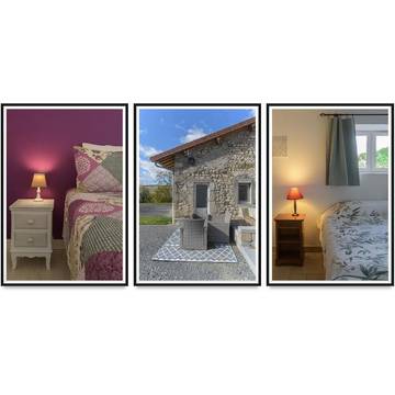 Location de vacances pour 7 personnes, avec terrasse ainsi que piscine et vue à Charroux (Auvergne)