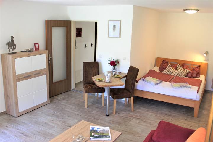 Ganze Ferienwohnung, Alpen-FeWo - Ferienwohnung 1 bis 2 Personen, 42 qm, Wohn- und Schlafraum kombiniert, Terrasse in Aalen, Schwäbische Ostalb