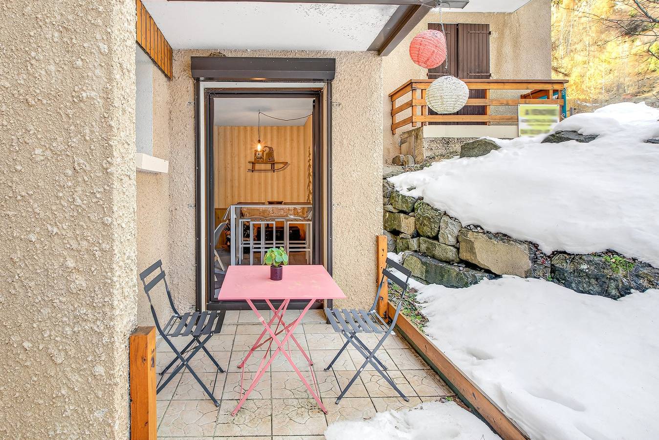 Ganze Wohnung, Studio für 5 Personen, Erdgeschoss, direkt an der Skipiste in Saint-Michel-de-Chaillol, Nationalpark Écrins