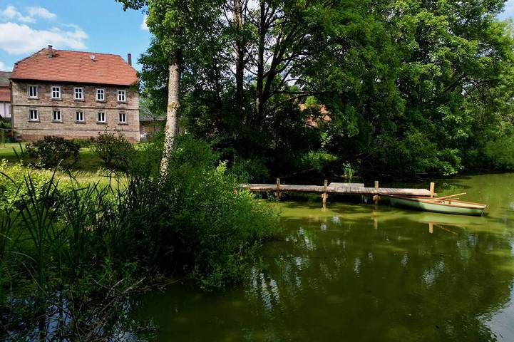 Ferienwohnung für 12 Personen, mit Terrasse und Garten sowie Sauna in Zeitlofs