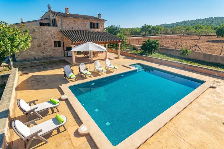 Cas General (Santa Eugenia)- Schöne rustikale Villa mit privatem Salzpool und kostenlosem Wlan in Santa Eugènia, Mallorca Inselmitte
