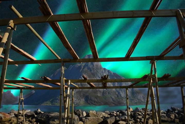 Ferienhaus für 7 Personen, mit Balkon und Whirlpool sowie Terrasse und Garten auf den Lofoten