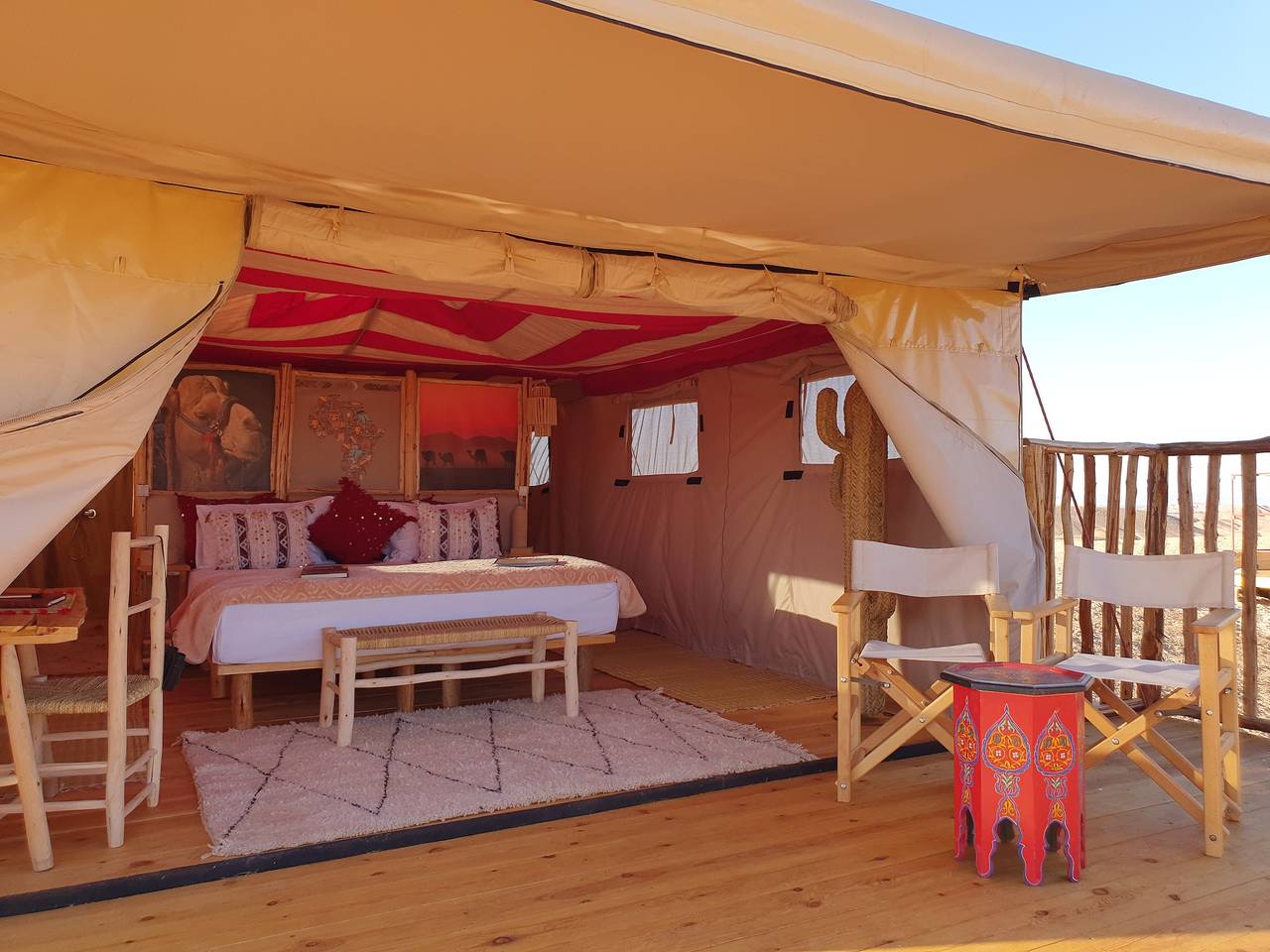 Stargazing tent at Nkhila Lodge, Agafay Desert Camp in Province Al Haouz
