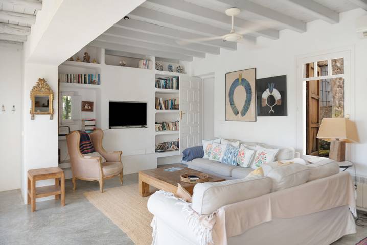 Charmante Villa Can Vicent Masia mit Pool, Bergblick, Wlan, Terrasse und Garten in Sant Agustí des Vedrà, Sant Josep de sa Talaia