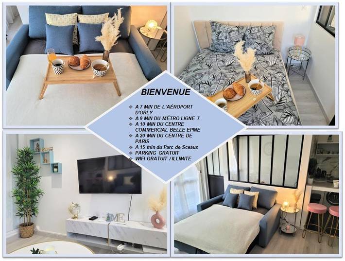 Gîte pour 4 personnes, avec Balcon ainsi que Terrasse et Vue à Chevilly-Larue