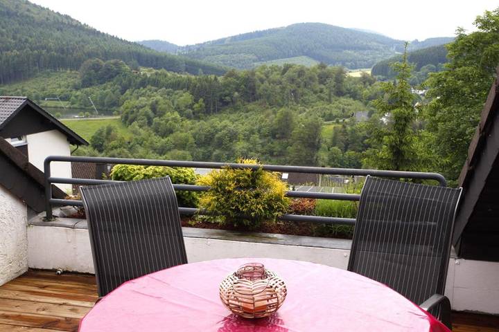 Vakantiewoning voor 2 personen, with uitzicht and balkon as well as uitzicht op het meer in Niedersfeld