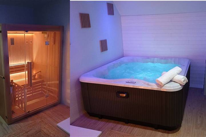 Gîte pour 6 personnes, avec sauna ainsi que jacuzzi et jardin