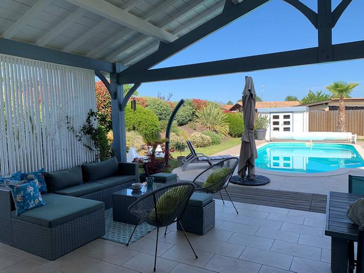 Location de vacances pour 6 personnes, avec jardin ainsi que terrasse et piscine, animaux acceptés à Le Porge - 3