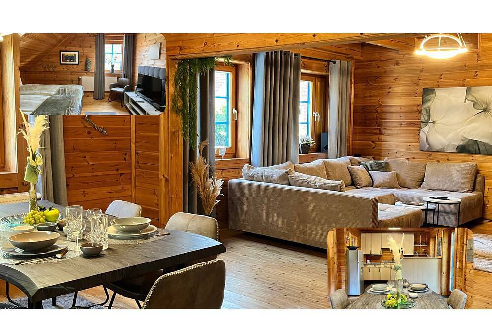 Vinnen Lodge - Gemütliches Holzhaus mit 4 Schlafzi. und 2 Bädern für 9 Personen in Lähden, Hasetal