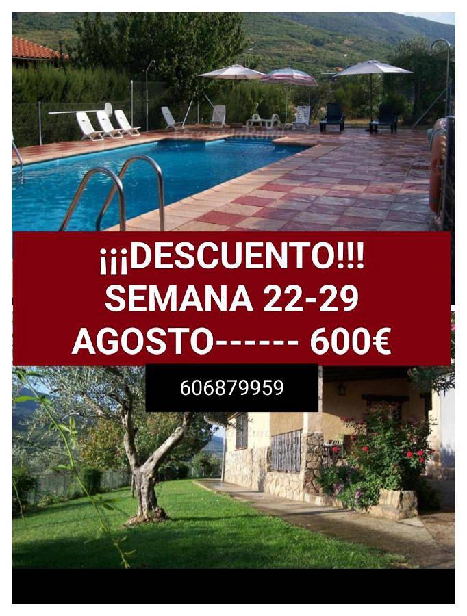 Casa rural para 5 personas, con piscina además de vistas y jardín en Navaconcejo