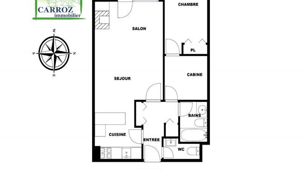 Appartement de vacances entier, Ferienwohnung für 6 Personen (53 m²) in Les Carroz-d'Arâches in Les Carroz, Arâches-la-Frasse