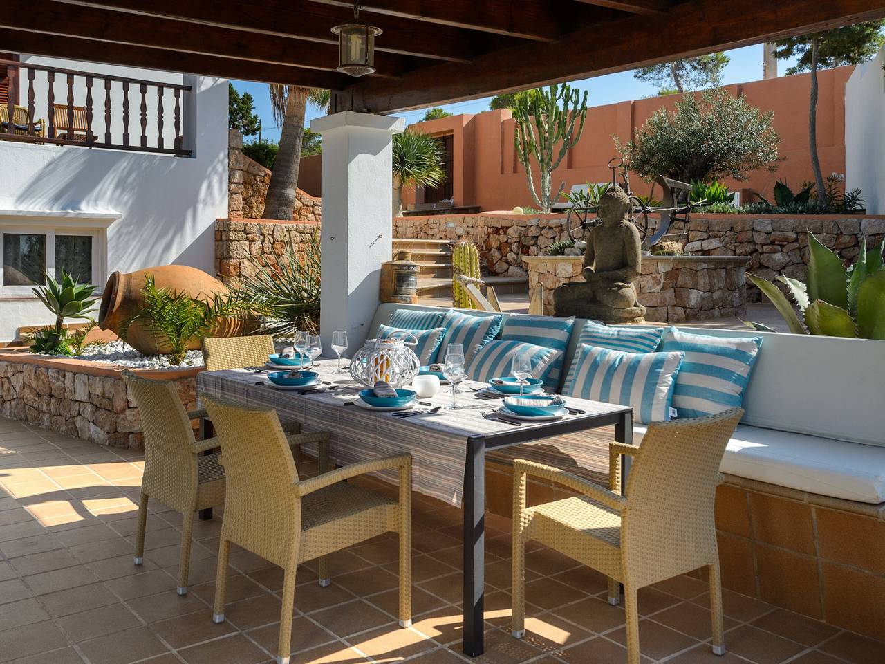 Ibizenkisches Haus, Meerblick - 8 Pers. in Cala Vedella, Sant Josep de sa Talaia