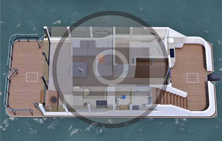 Hausboot für 4 Personen, mit Terrasse in Brandenburg - 4