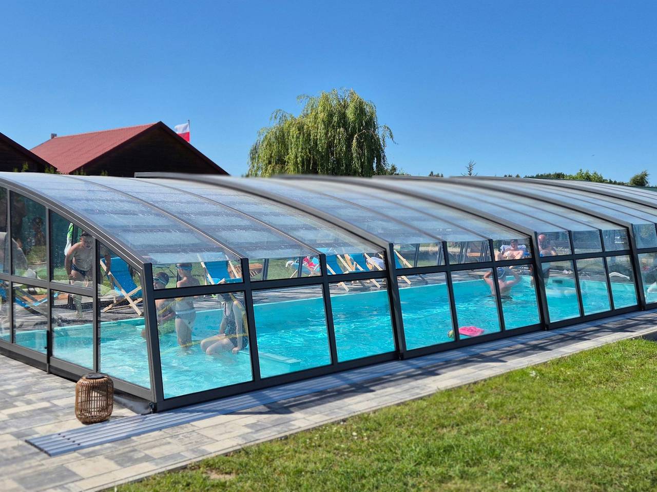With communal pool in Rusinowo, Powiat Sławieński