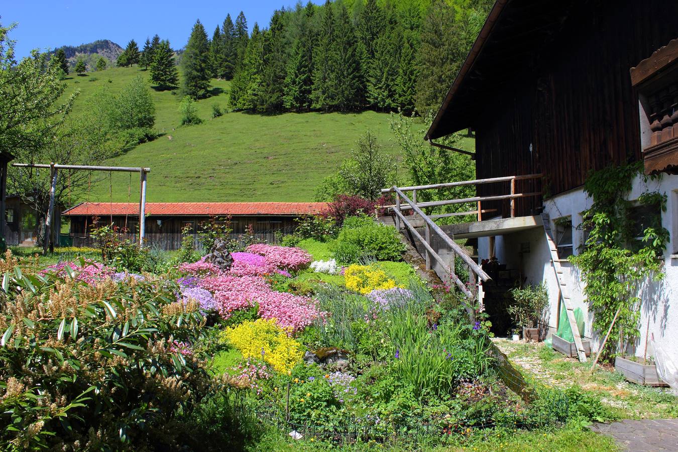 Bauernhof Hamberger Hof - Brunnenzimmer Doppelzimmer Dusche/Wc, Tv und Balkon in Aschau im Chiemgau, Bayerische Alpen