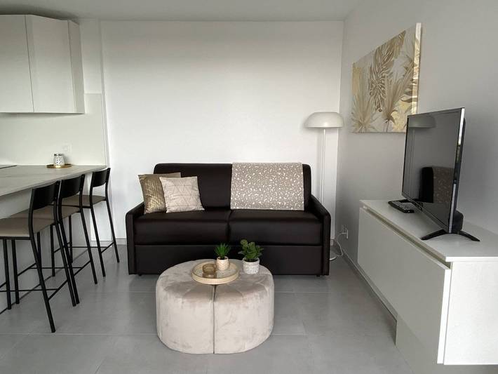 Ganze Ferienwohnung, T2 lumineux confort terrasse face mer  wifi parking et piscine 4Grsud5 in Canet-en-Roussillon, Côte d'Améthyste