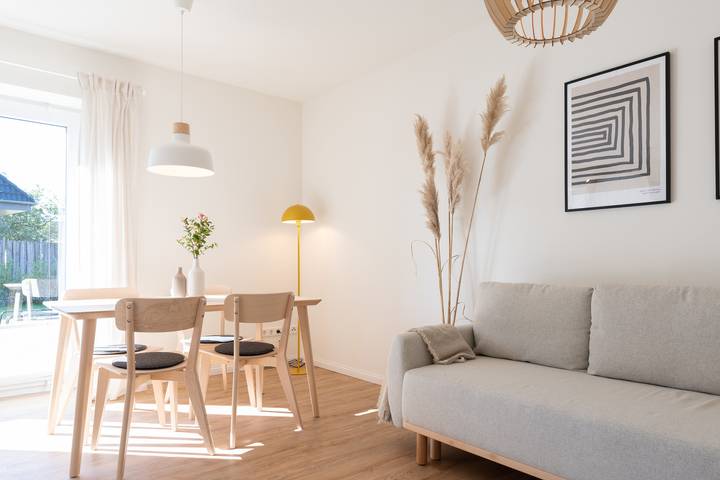 Ganze Ferienwohnung, Küstenbutze im modernen Scandi-Style mit Garten und Terrasse in Mildstedt, Nordfriesland