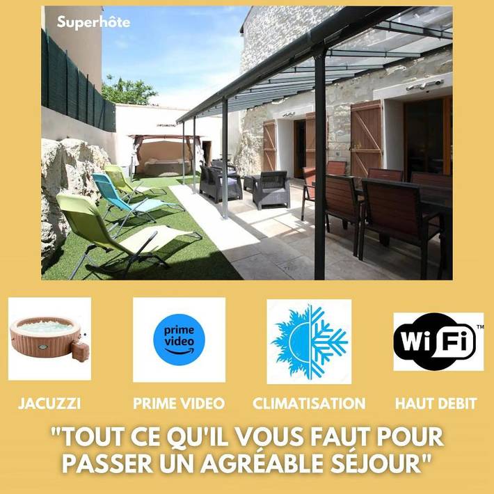 Location de vacances pour 6 personnes, avec jacuzzi et jardin à Théziers