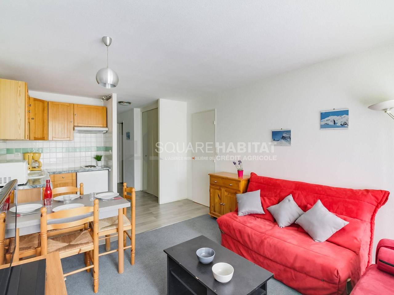 Appartement entier, Appartement cosy 5 pers, 1 ch, parking couvert, accès pistes, centre station in La Mongie, Bagnères-de-Bigorre