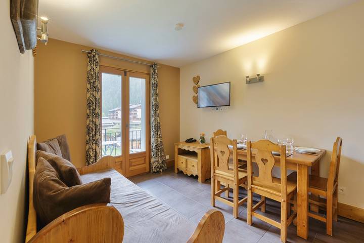 Location de vacances pour 3 personnes, avec balcon ainsi que sauna et piscine à Vallorcine