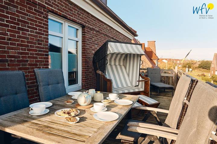 Ferienwohnung für 6 Personen, mit Balkon und Terrasse sowie Sauna auf Juist