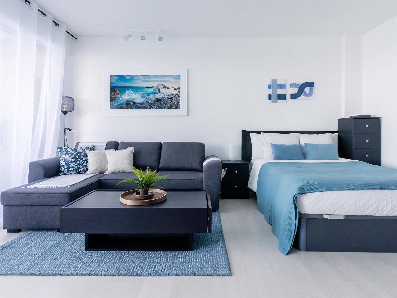 Entire holiday apartment, Blue Dream: Panoramic view on heights over the sea in La Matanza de Acentejo, North Tenerife