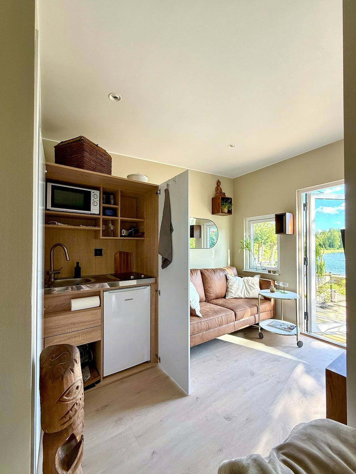 Mini-Haus mit Sauna bei der Schlossruine Sundholm in Borås, Västergötland