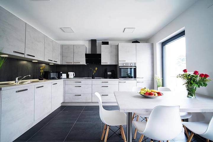 Ferienwohnung für 6 Personen, mit Terrasse und Sauna sowie Ausblick