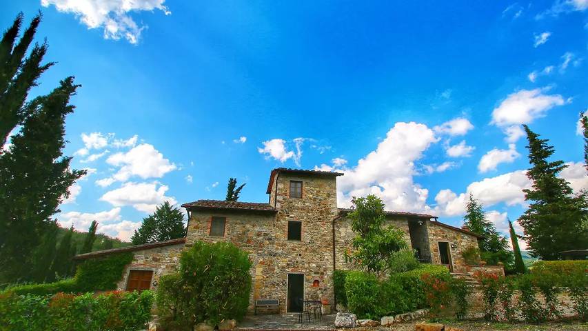 Agriturismo per 17 persone, con piscina e giardino, con animali domestici a Radda in Chianti
