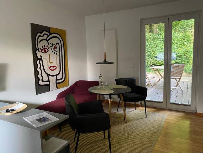 Ferienhaus für 2 Personen, mit Terrasse und Garten sowie Sauna und Ausblick