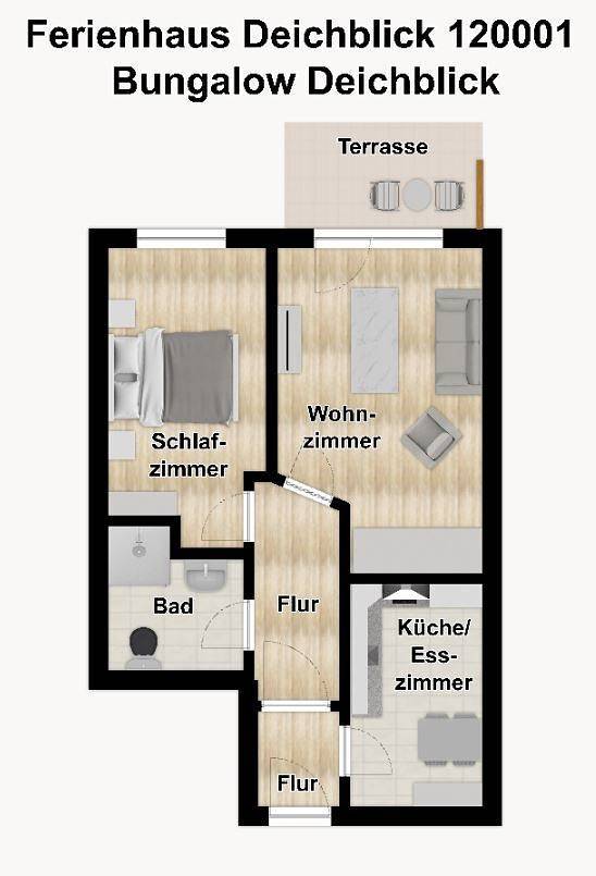 Ferienhaus für 4 Personen, mit Terrasse und Ausblick auf Wangerooge - 4