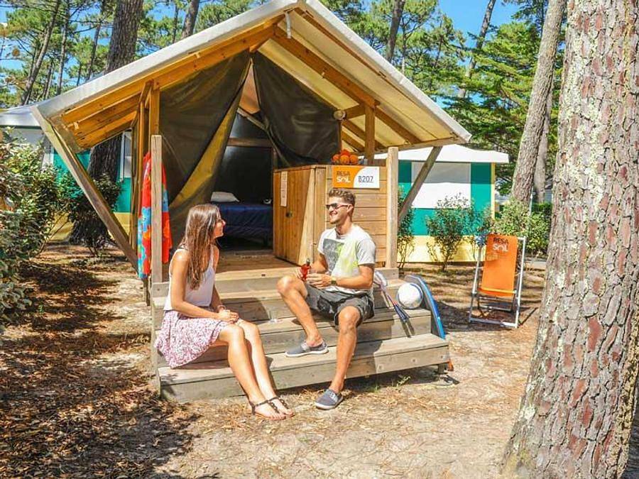 Camping Le Vieux Port - Tienda de lona y madera 2 personas - Duo - Sin instalaciones sanitarias in Messanges, Côte d’Argent