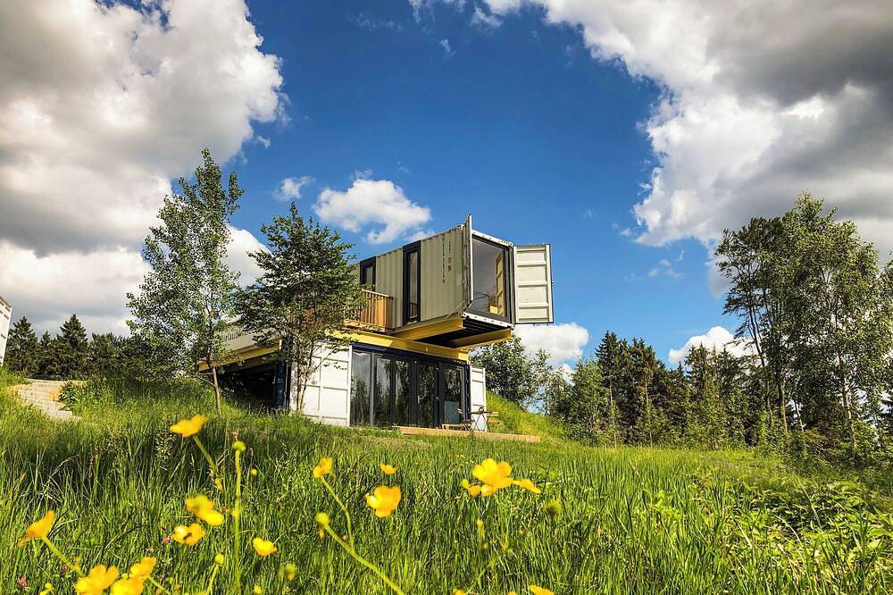 Bergheim Container Lofts, Urlaub direkt in der Ski & Bikewelt, Haus \"Flat\" in Schöneck (Sachsen), Chemnitz und Umgebung