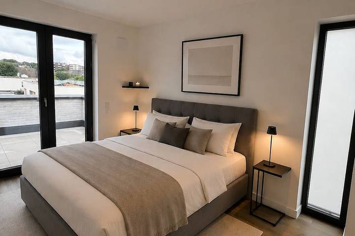 Ganze Wohnung, Penthouse Neubau mit Terasse Köln Messe Airport Bonn Phantasialand in Troisdorf, Rhein-Sieg-Kreis