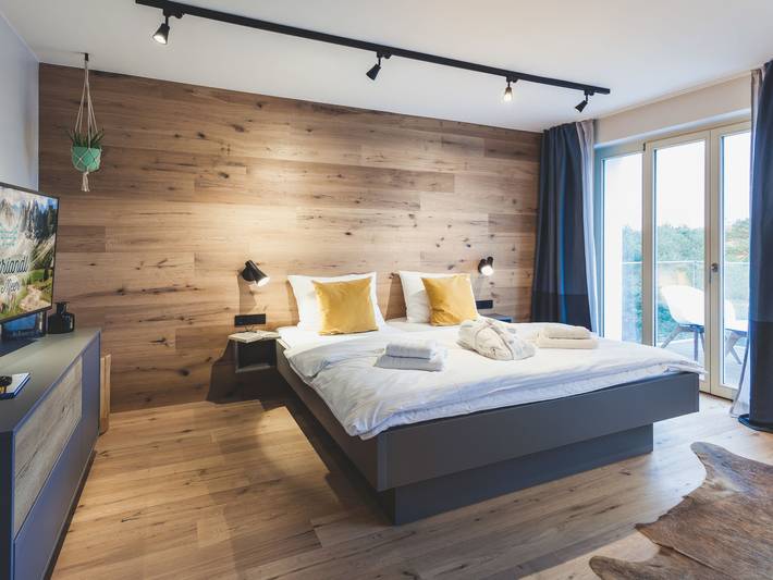 Ferienwohnung für 2 Personen, mit Balkon und Terrasse sowie Garten und Sauna in Binz