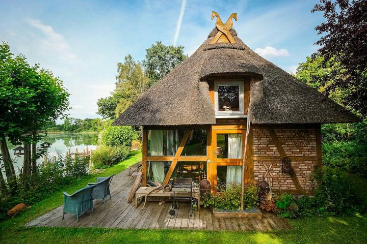Ferienhaus für 4 Personen, mit Terrasse und Sauna, mit Haustier in Grebin