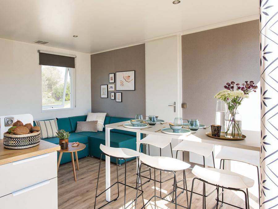 Camping Les Flots-Atlantique Village 2  - Mobilheim 6 personen - Prestige - 40m² 6/8 Pers. | Klima in Saint-Pierre-d'Oléron, Côte de Beauté