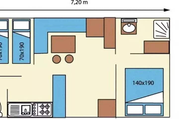 Mobil home pour 4 personnes, avec terrasse et piscine, animaux acceptés à Chauffour-sur-Vell