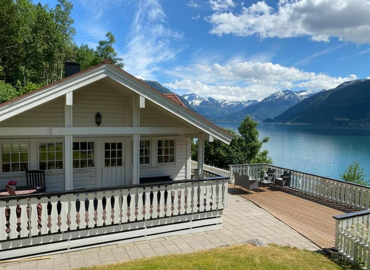 Faleide Panorama Private Fjord View Cabin with Large Terrace in Stryn 