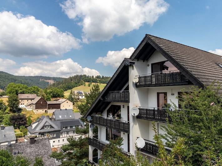 Ferienwohnung für 4 Personen, mit Balkon und Sauna sowie Ausblick