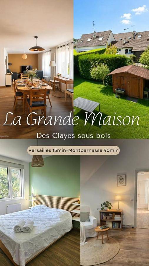Location de vacances pour 8 personnes, avec Terrasse et Jardin à Les Clayes-sous-Bois