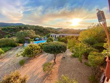 Cottage pour 2 personnes, avec balcon et vue ainsi que piscine et jardin à Budoni