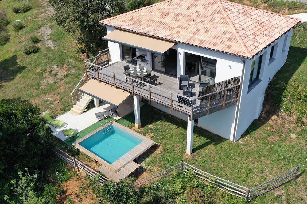 Corse et Zen : Villa Sur Les Bois  85m² 5/7 pers, Piscine, Plage à 3 minutes, in Taglio-Isolaccio, Arrondissement de Corte