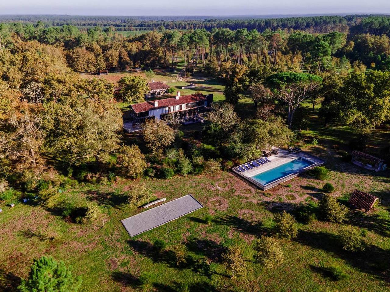 Domaine de Coursat mit beheiztem Pool und Luxusservice für 16 Personen in Castets, Dax und Umgebung