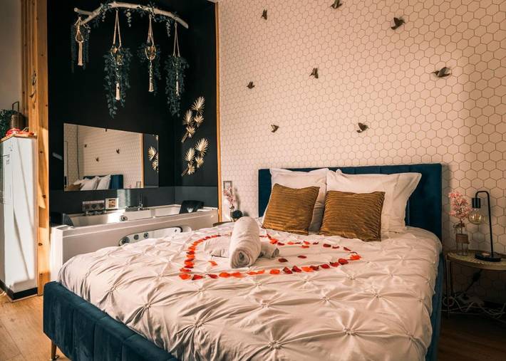 Appartement de vacances pour 2 personnes, avec jacuzzi ainsi que terrasse et sauna