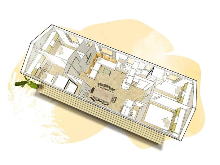 Mobil home pour 8 personnes, avec bassin pour enfant à Plobannalec-Lesconil - 4