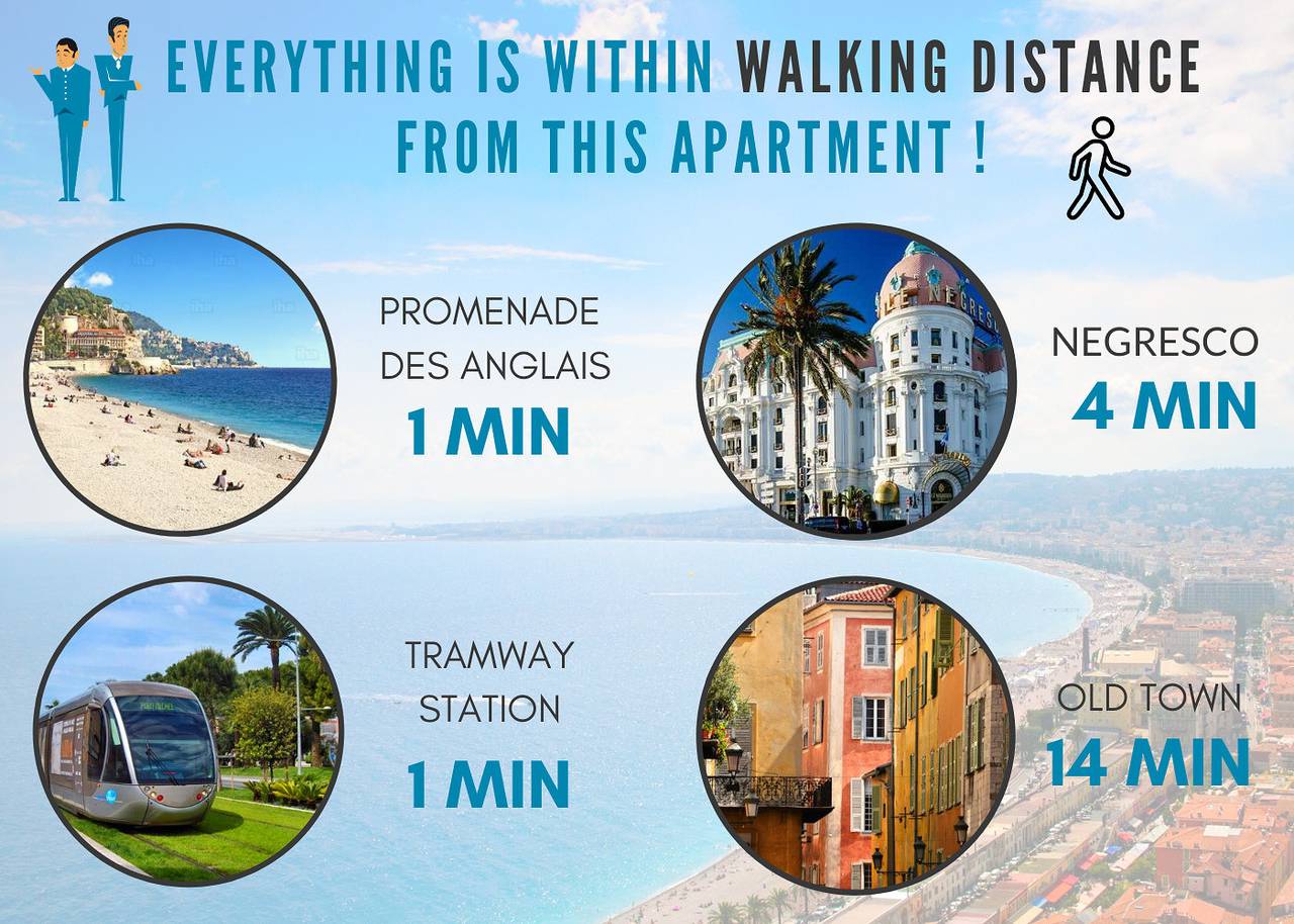 Hel leilighet, Ferieleilighet for 4 personer med balkong in Nice, Niceregionen