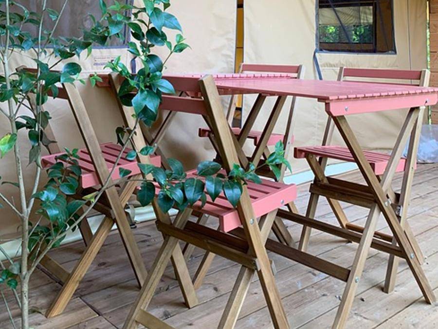 Camping Suze Luxe Nature - Lodge 4 personen - Lodge Clairière - 25m2 - 2 Zimmer - Küche - Spa - ohne Sanitäranlagen in Suze-la-Rousse, Nyons und Umgebung
